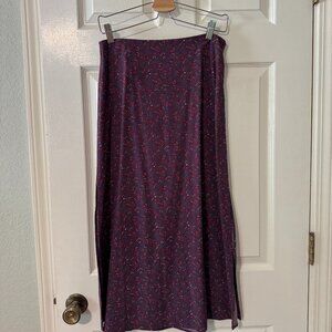 Marine Layer Burgundy Floral Print Midi Skirt - Size 4